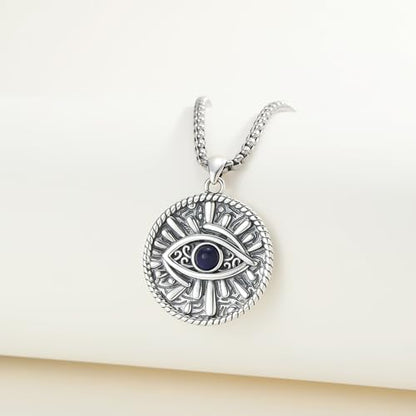 Evil Eye Necklace for Women 925 Sterling Silver, Protection Necklace with Blue Evil Eye Charm, Evil Eye/Lotus Pendant Jewelry, Birthday Christmas Gifts for Her - style: Blue Evil Eyes 05