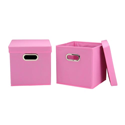Household Essentials Cube Set with Lids, Pink, 2-Pack - color: Pink