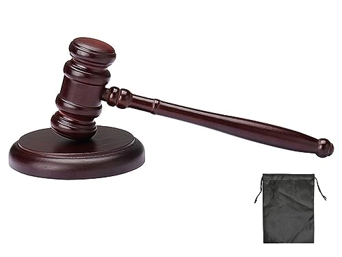 Black Gavel and Block, Handcrafted Wooden Set for Judge, Lawyer, Student, Auction and Court Gifts