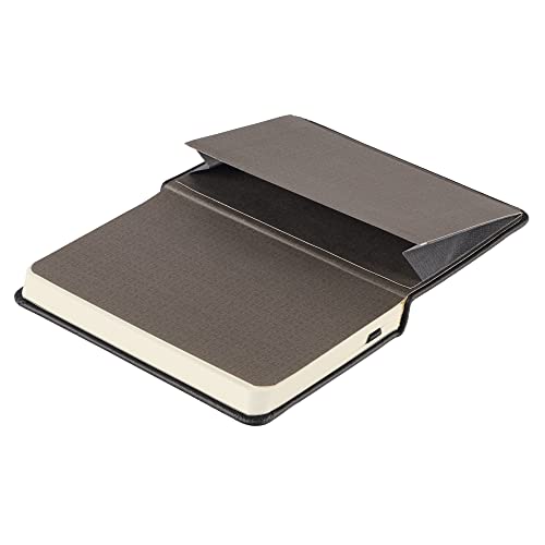 Classic Leather Notebook, Hardcover, Midnight Black, Pocket (3.8" x 5.7"), 240 Pages, Inspire Collection - color: Midnight Black, size: Pocket