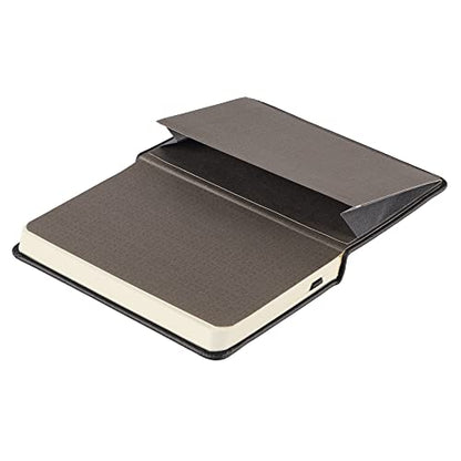 Classic Leather Notebook, Hardcover, Midnight Black, Pocket (3.8" x 5.7"), 240 Pages, Inspire Collection - color: Midnight Black, size: Pocket