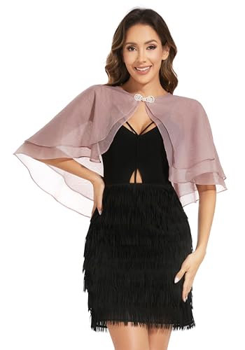 Women's Sheer Tencel Shawls and Wraps for Evening Dresses Soft Wedding Cape Lightweight Bridesmaid Scarves Cover Up - color: Blush