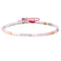 Keleny Natural Gemtones 4mm Round Beads Crystal Adjustable Braided Macrame Tassels Bracelets Unisex - color: Pink Morganite Beryl Aquamarine