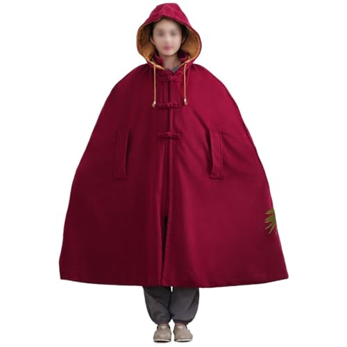 Women Men Meditation Hooded Cloak Double Layer Plush Thickened Coat Comfortable Warm Prayer Robe