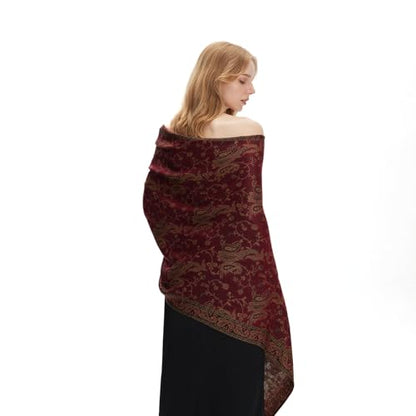 zero season Boho Paisley Pashmina Shawl Wrap Lightweight Scarf for Women, Silky Feel Bohemian Wrap for Travel & Daily Wear