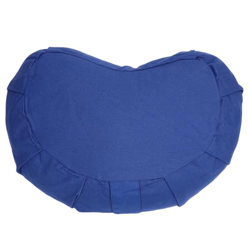 Yinhing Half Moon Meditation Cushion Filled with Buckwheat Hulls Premium Soft Cotton Cover Ergonomically Designed Meditation Pillow Comfortable Support for Mindfulness Practice - color: Dark Blue