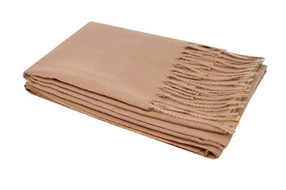 Ocomfly 100% Pashmina Scarf for Women - Premium Womens Scarves - Gift Boxed - Shawls or Wraps - Ultra Soft and Warm - color: Khaki Brown