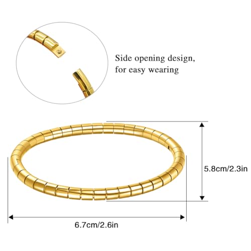 Stainless Steel Bamboo Design Bracelet Titanium Steel Bangle - color: Gold