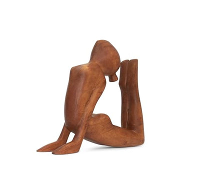 G6 Collection 8" Wooden Handmade Abstract Sculpture Art Decorative Home Decor Handcrafted Figurine Accent Decoration Artwork Hand Carved, King Cobra Pose - style: King Cobra Pose