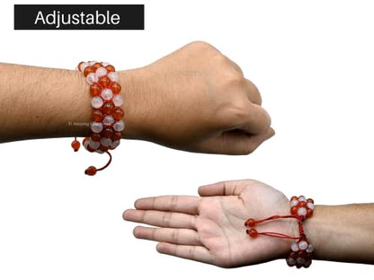 Amazing Gemstone Bracelet for Love Manifestation - Rose Quartz and Carnelian Bracelet Set for Men Women Healing Calming Anxiety Stress Relief Gifts Pulseras Para Hombres Mujer Stocking Stuffers - color: Rose Quartz & Carnelian