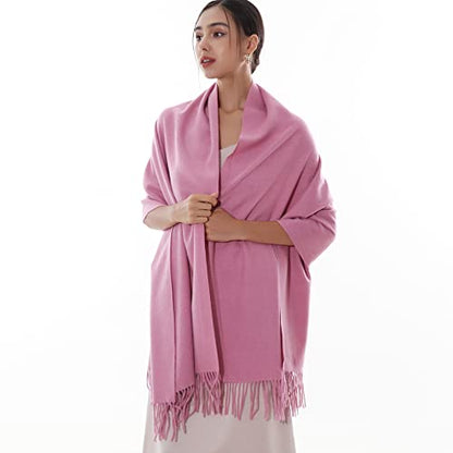 RIIQIICHY Winter Scarfs for Women Pashmina Shawls Wraps for Evening Dresses Large Warm Soft Scarves - color: Dull Pink