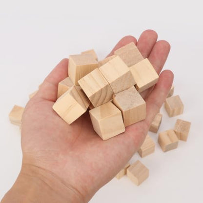 1000 PCS Premium 0.79 Inch Wooden Cubes, Natural Pine Wood Cubes for Crafts, Wood Blocks Ready for Artistic DIY Projects-Unleash Creativity with Blank Wood Blocks - size: 1000 PCS 0.79 Inch