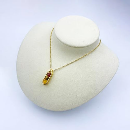 Natural Crystal Necklace Gift for New Beginnings, Crystals and Healing Stones Necklace for Anxiety Relief, Encourage Gift For Women, Mum, Natural Genuine Gemstone, Cheer Up - color: Gold, style: Energy Refresh