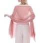 RIIQIICHY Scarf for Women Lightweight Solid Color Long Fashion Gauze Scarves Shawl Wrap - color: Pink
