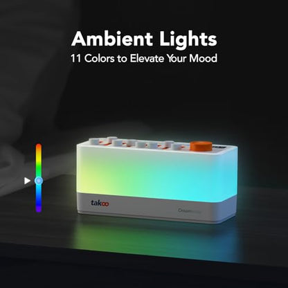 TAKOO 3-in-1 Sleep Sound Machine/Portable Bluetooth Speaker/12 Colors Night Light, Mixable 8 Nature Sounds & White Noise Machine, Sleep Timer for Sleep Aid