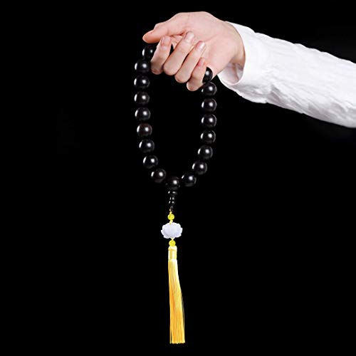 Zen Dear Unisex Natural Ebony Wood Buddhist Prayer Bead Necklace Bracelet Tibetan Prayer Mala Beaded Black - style: 20mm 21beads Boutique