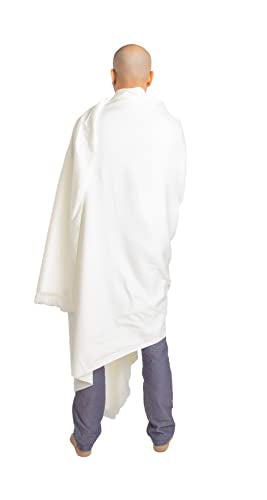 Meditation Shawl or Meditation Blanket, Shawl/Wrap, Oversize Scarf/Stole. Large. Unisex. - color: White