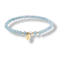 Morchic 4mm Natural Gemstone Beads Stretch Bracelet for Women, With Freshwater Pearls, Energy Gem Birthday Gift for Her 7.2” - color: Aquamarine