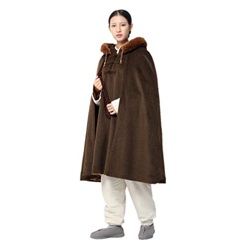 DGXIN Winter Velvet Zen Practice Meditation Cloak 100cm - color: Coffee