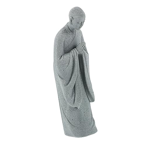 Hemobllo Zen Monk Resin Figurine for Decor Landscape Sculpture for Bookshelves Living Rooms and Rooms Vivid Design Natural Aesthetic
