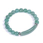 Unisex Healing Stone Bracelets Natural Gemstone Charm Stretch Bracelet Crystal Energy Heart Charm Tiger Eye 8MM Beads Bracelet Handmade Meditation Stone Jewelry Elastic Yoga Bracelet - color: Jade