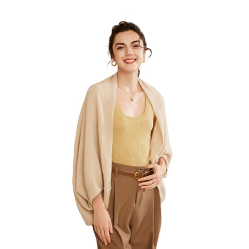 Fuxiqar Wrap Sweater for Women Warm Shawl Blanket Scarf with Sleeves Poncho Pashmina Shall with Two Shawl Clips - color: Blue