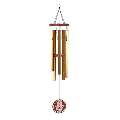 Hamsa Meditation Chimes for Relaxing Sound Healing, 2-YEAR WARRANTY - color: Bronze, style: Hamsa