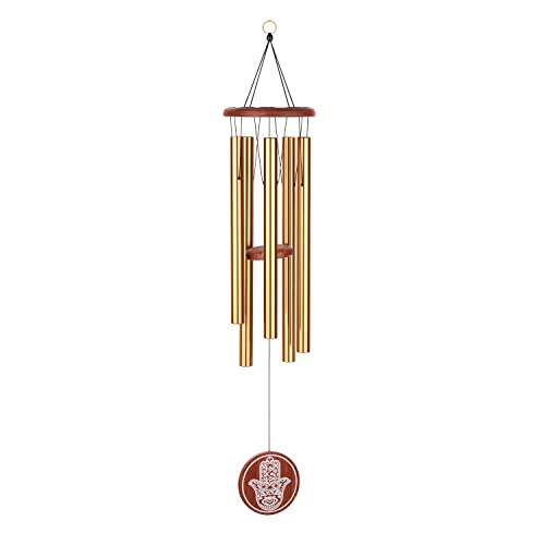 Hamsa Meditation Chimes for Relaxing Sound Healing, 2-YEAR WARRANTY - color: Bronze, style: Hamsa