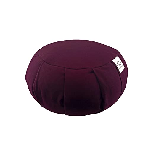 Yoga Meditation Cushion, Zabuton Meditation Pillow, Yoga Bolster/Pillow, Floor seat, Zippered Organic Cotton Cover, Natural Buckwheat - color: Purple, size: 14*5.9inch