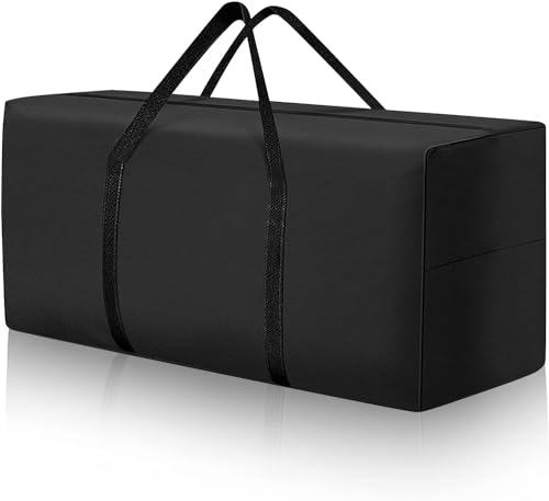 177 Gallon Outdoor Cushion Storage Bag 68 inch Extra Large Patio Furniture Cushion Storage Bag Waterproof Garden Cushion Storage Covers with Zipper and Handles Black (1 Pack, 68"L x 30"W x 20"H) - color: 1 Pack Black