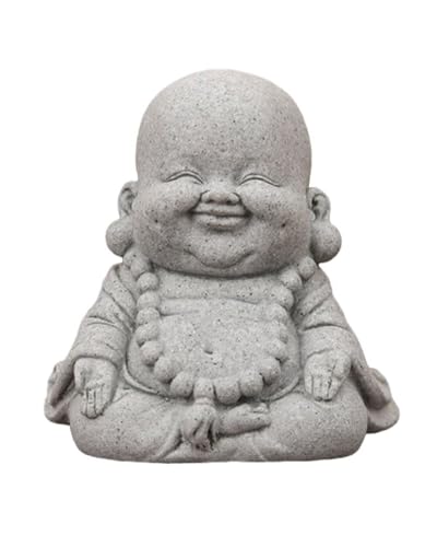 Mini Monk Buddha Statue Sandstone Statues Zen Monk Praying Statue Sculptures for Wealth Good Luck Feng Shui Decor Home Fish Tank Aquarium Garden (Style 17) - style: Style 17