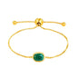 MAX + STONE 18K Gold Over Silver Gemstone Bracelets for Women | Hypoallergenic Birthstone Bracelet | Anti Tarnish Gold Plated Sterling Silver Bracelets for Women - color: Emerald