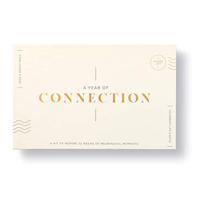 A Year of Connection Card Kit by Compendium - A Boxed Note Card Kit to Inspire 52 Weeks of Meaningful Moments - color: Cream & Blue: A Year of Connection