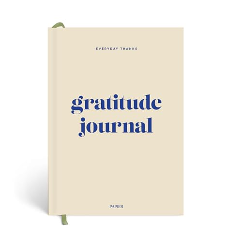 Papier Daily Gratitude Journal - Beige, 8.46"L x 6.02"W | Hardcover Gratitude & Healthy Mindset Diary for Personal Growth, Mindfulness & Self-Reflection | Track Wins in Your Life for 5 Months