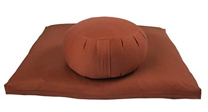 Buckwheat Zafu and Zabuton Meditation Cushion Set (2pc) - color: Clay