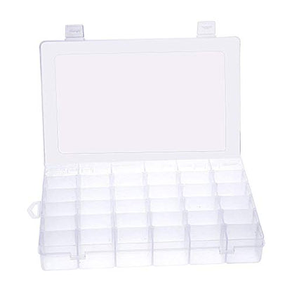 Kamay's Large Transparent Thick Hard 36 Grids Adjustable Compartment Slot Plastic Craft Storage Box Organizer For Toy Desktop Jewelry Accessory Drawer Or Kitchen Removable Dividers Container - style: XL36 Compartment Slot