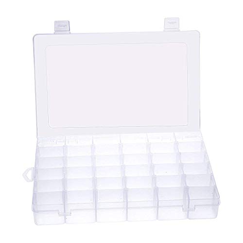 Kamay's Large Transparent Thick Hard 36 Grids Adjustable Compartment Slot Plastic Craft Storage Box Organizer For Toy Desktop Jewelry Accessory Drawer Or Kitchen Removable Dividers Container - style: XL36 Compartment Slot