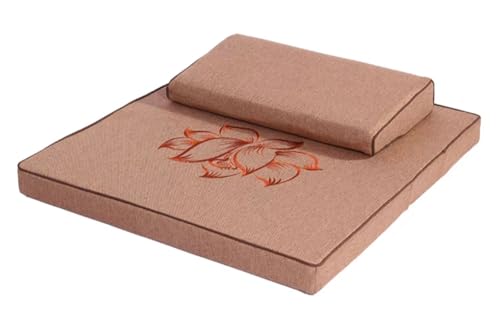 Large and Meditation Cushion,Square Handcrafted Meditation Mat,Portable Foldable Floor Cushion Outdoor Coconut Fibre Linen Yoga Cushion(Size:28x28inch,Color:Light Coffee) - color: Light Coffee, size: 28x28inch