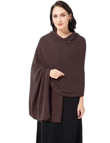 Soft Cashmere Blend Wrap Chic Scarf Stole for Women Wayfarer Travel Extra Large 87"x28" - color: Coffee