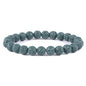 Justinstones Gem Semi Precious Gemstone 8mm Round Beads Stretch Bracelet 7 Inch Unisex - color: Dyed Dark Green Lava