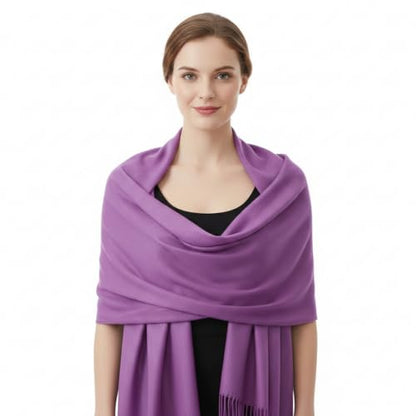 Peach Couture Women’s Pashmina Shawl Wrap – Warm Long Large Scarf for Evening Dress, Bridesmaid, Wedding & Bridal Wear - color: Lavender