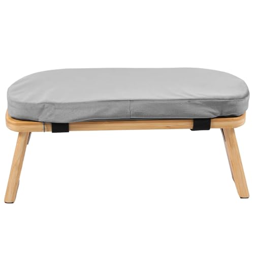 Meditation Bench, Bamboo Prayer Bench with Soft Cushion, Removable and Washable Meditation Stool with Fixed Snap Prayer, Stool, Cushion, Accessories