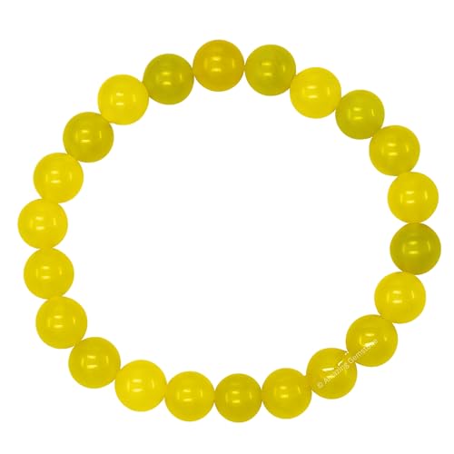 Amazing Gemstone Crystal Bracelet for Women Men's Gifts - Protection Healing Crystal Bracelet - 8mm Gemstone Beaded Stretchable Bracelet Pulseras Para Hombres Mujer Stocking Stuffers Mothers Day Gift (Lemon Jade) - color: Lemon Jade