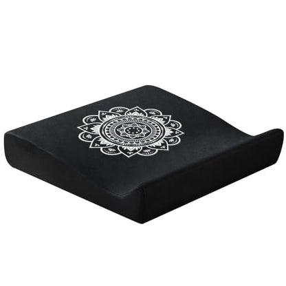 Meditation Cushion Set with High-Density Foam : 26.4" Large Floor Pillow for Yoga, Meditation, Sitting，Zafu & Zabuton Removable Washable Luxe Velvet Cover - color: A