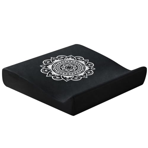 Meditation Cushion Set with High-Density Foam : 26.4" Large Floor Pillow for Yoga, Meditation, Sitting，Zafu & Zabuton Removable Washable Luxe Velvet Cover - color: A