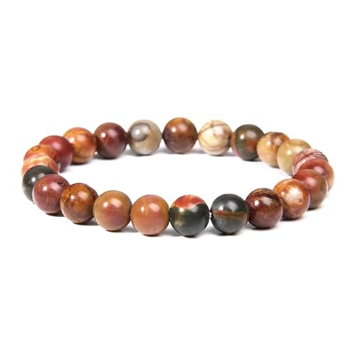 Elm City Direct 8mm Natural Stone Beaded Bracelet – Unisex Crystal Stretch Bracelets for Men & Women, Chakra & Healing Jewelry, Gift-Ready Beaded Bracelets - color: Egg Stone