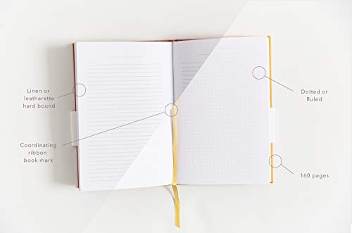 Blank Journal: CREATE (Ochre Yellow, Linen) | Layflat Notebook | Dotted Journal | Bullet Journal Notebook | Gifts for Women and Men - color: Ochre - CREATE
