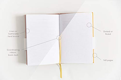 Blank Journal: CREATE (Ochre Yellow, Linen) | Layflat Notebook | Dotted Journal | Bullet Journal Notebook | Gifts for Women and Men - color: Ochre - CREATE