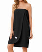Ekouaer Waffle Robes For Women Bath Wrap Lightweight Shower Wrap 2026 Knee Length Spa Robe with Adjustable Closure S-XL - color: Black, size: Small