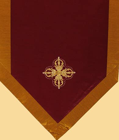 Altar Cloth Or Wall Hanging - Embroidered - Tibetan Crossed Dorje - color: Crossed Dorje